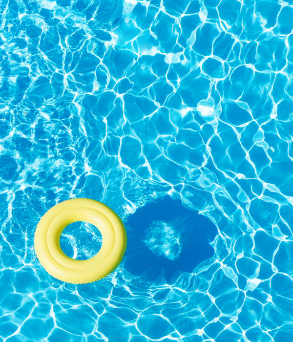 Beach ball floating in The Blvd at White Springs's swimming pool in Nottingham, Maryland