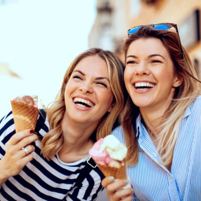 Residents eating ice cream near Midway Manor in Virginia Beach, Virginia