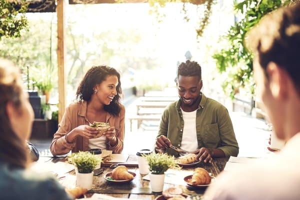 Couple eating near Provenza at Southwood in Tallahassee, Florida