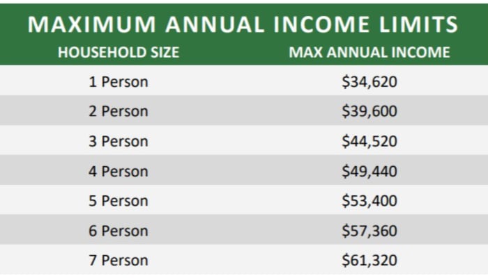 Income chart for renters at Reserve at Castle Highlands Apartments in Castle Rock, Colorado