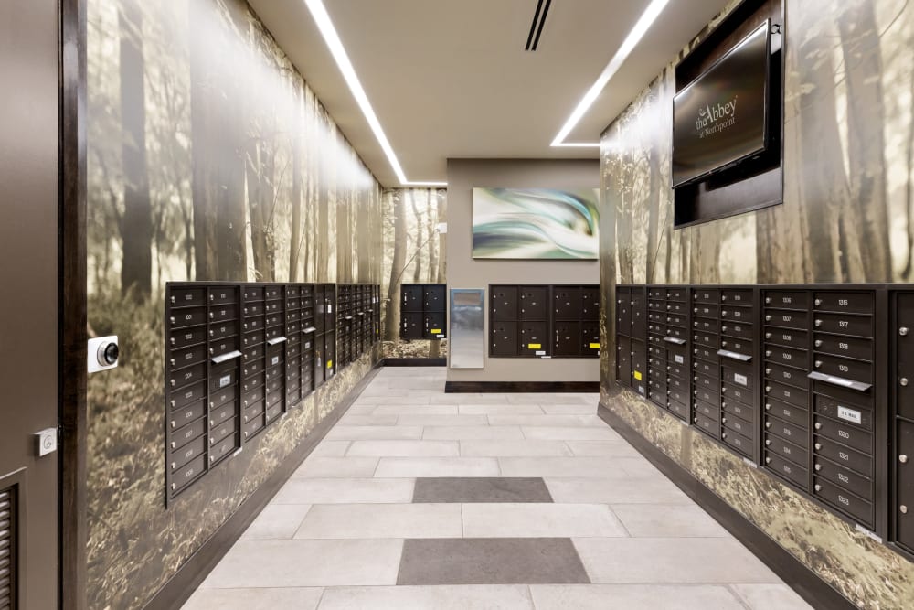Mail Room at The Abbey at Northpoint | Apartments in Spring, Texas