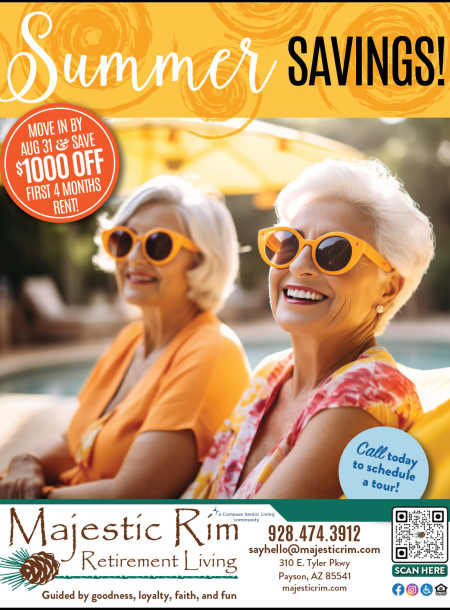  Move In Flyer at Majestic Rim Retirement Living in Payson, Arizona  