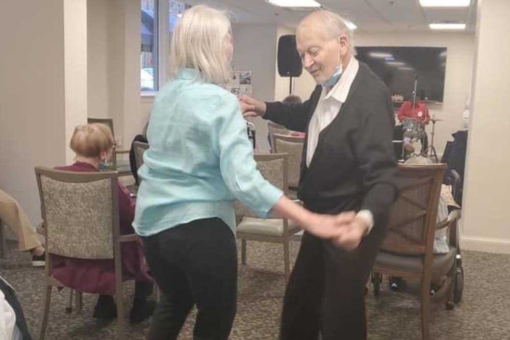 Residents dancing at Chevy Chase House in Washington, DC