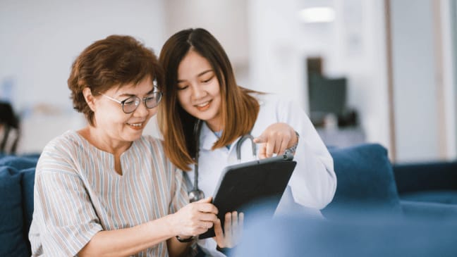 old lady with doctor