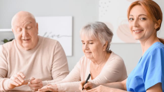 old couple with doctor