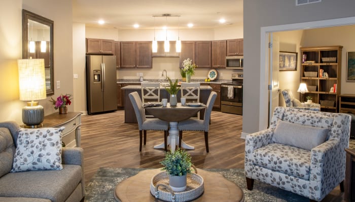 Open kitchen and living room at Attivo Trail in Ankeny in Ankeny, Iowa