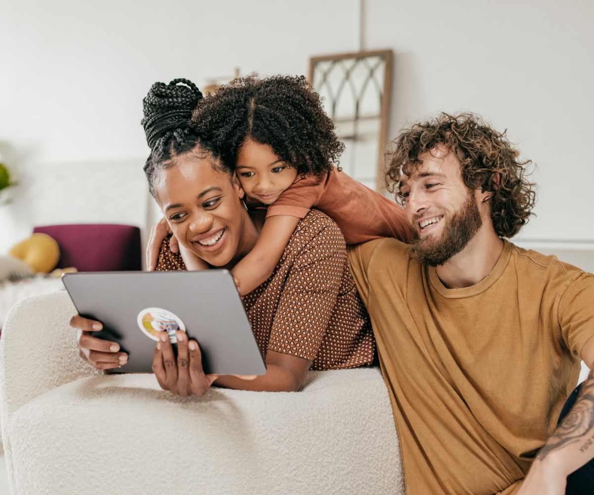 Parents and daughter together at Peppermill Farms in Indianapolis, Indiana     
