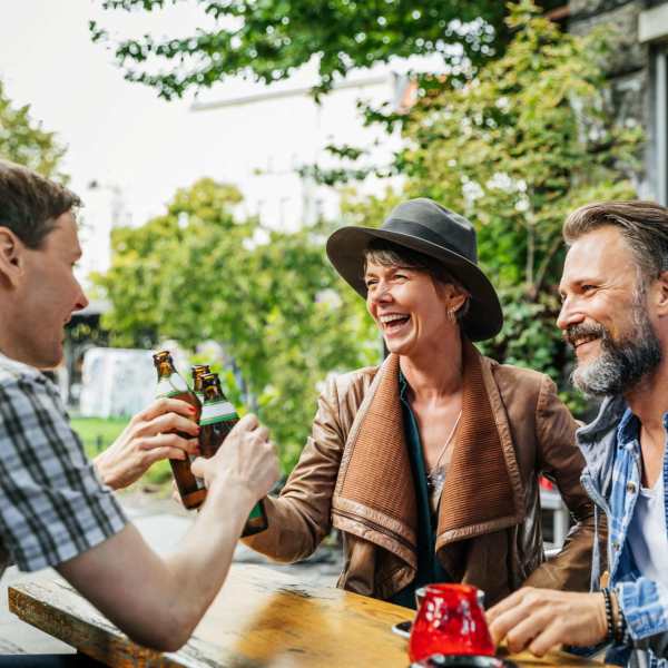 Resident relaxing at a local pub near Shoreline Veterans Center in Shoreline, Washington