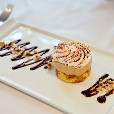 Desserts served in the dining room at The Chamberlin in Hampton, Virginia
