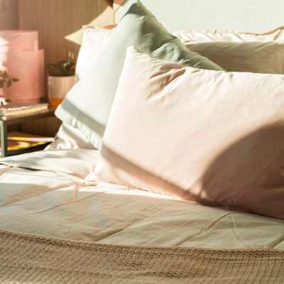 Sun lights falling on the bed at Tryon Farms in Charlotte, North Carolina