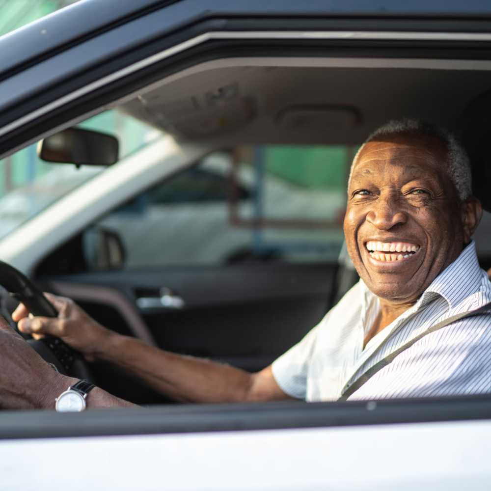 Resident driving at Miyako Gardens in Los Angeles, California