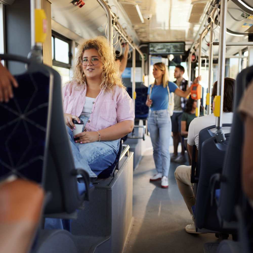Residents using local transport for office near at Oaks Pentagon Village in Edina, Minnesota