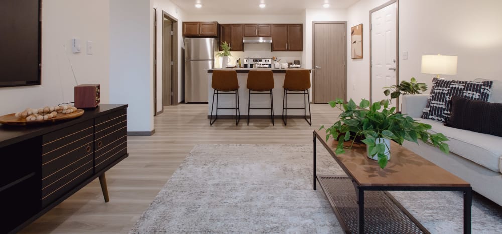Spacious apartments and island kitchens at Markwood Apartments in Burlington, Washington