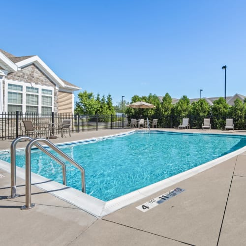 Swimming pool at Ethan Pointe Apartments in Rochester, New York
