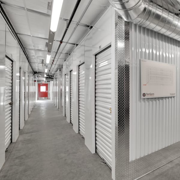 Indoor storage units at StorQuest Self Storage in Carlsbad, California