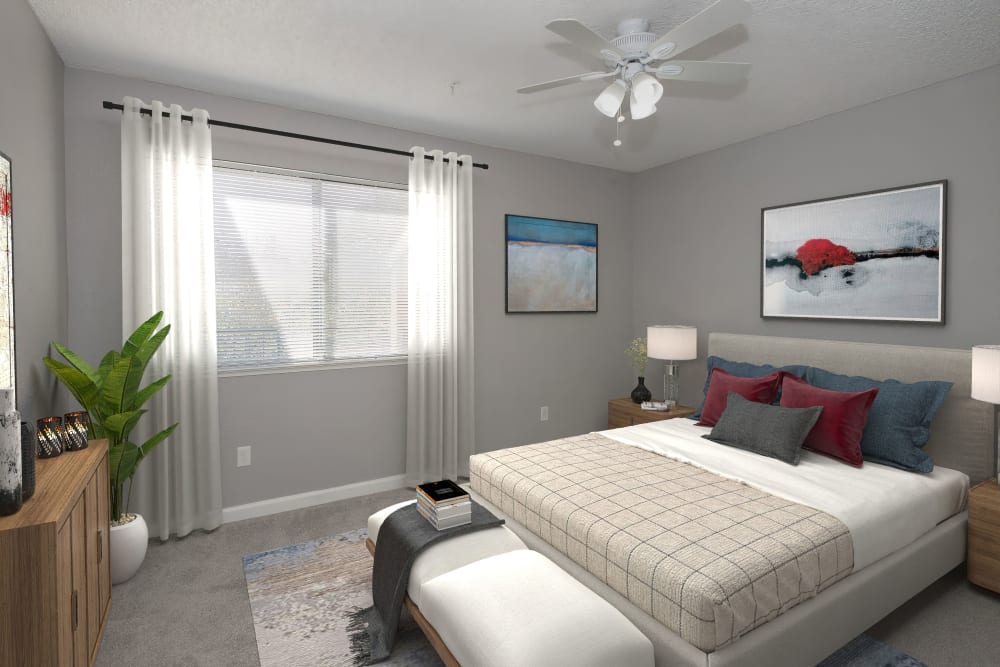 Spacious bedroom at Foothill Terrace in Auburn, California