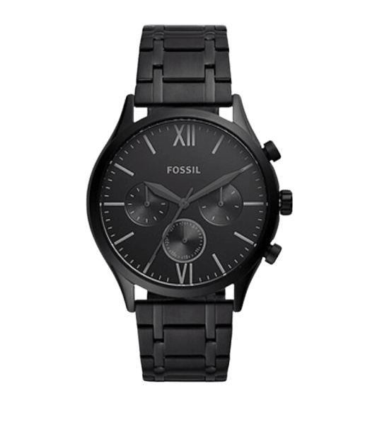 Black stainless steel and black dial watch