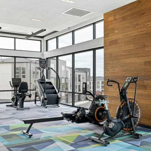 Fitness Center with cardio equipment at Marq Promenade in Westminster, Colorado