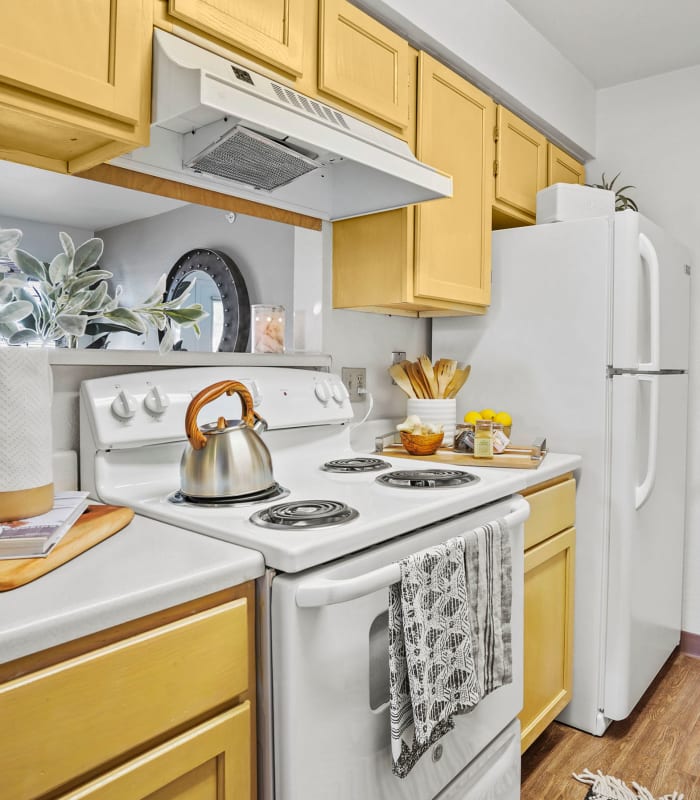 Kitchen with granite countertops at Shadow Ridge Apartments in El Paso, Texas
