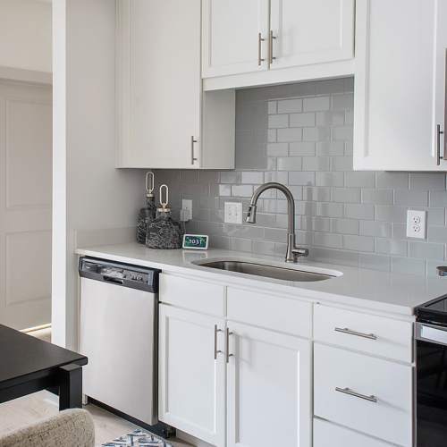 Spacious kitchen in a model home at The Station at Fleming Island in Fleming Island, Florida
