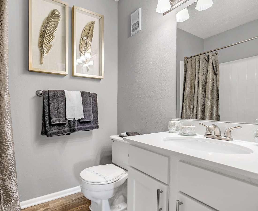 Apartment bathroom at Rosemont Windermere in Orlando, Florida