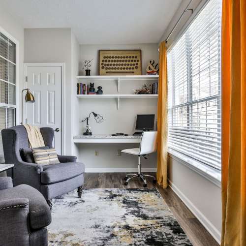 Study room with chairs and a window at Avonlea Highlands in Cartersville, Georgia