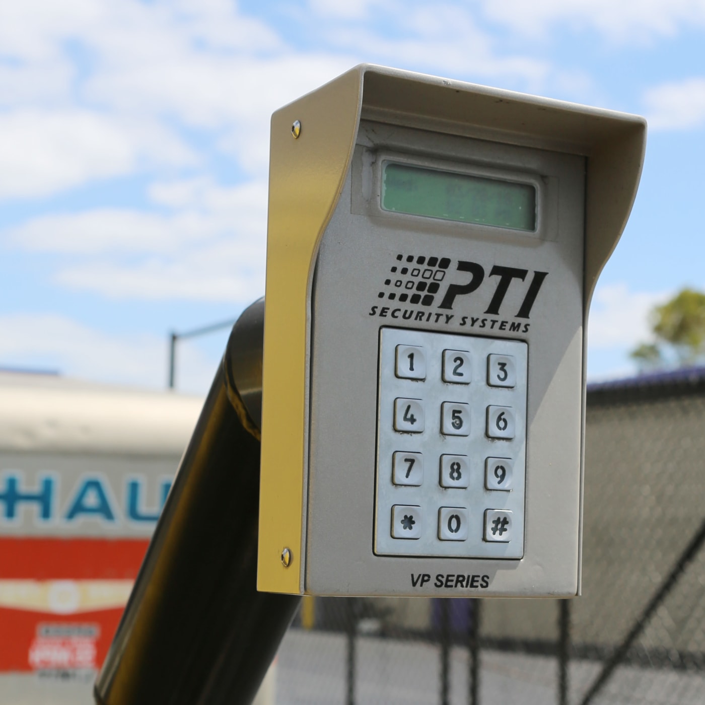 Keypad entrance to Midgard Self Storage in Melbourne, Florida