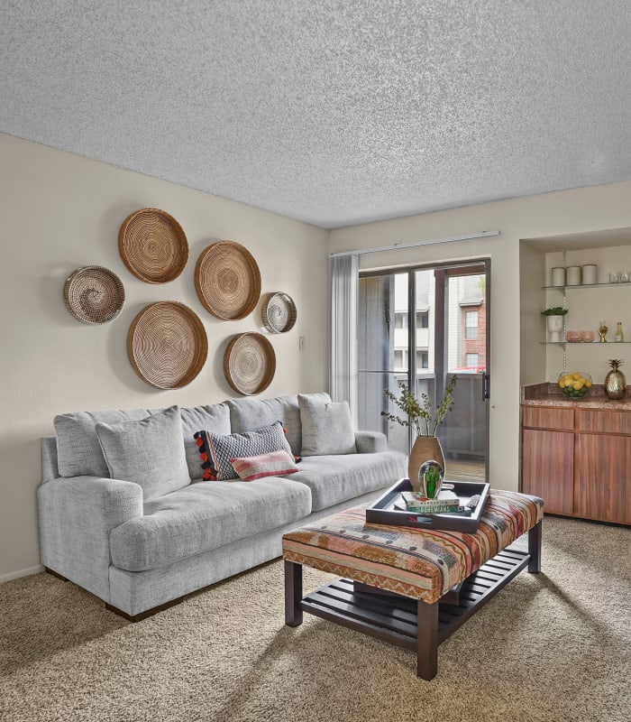 Spacious living room at High Ridge Apartments in El Paso, Texas