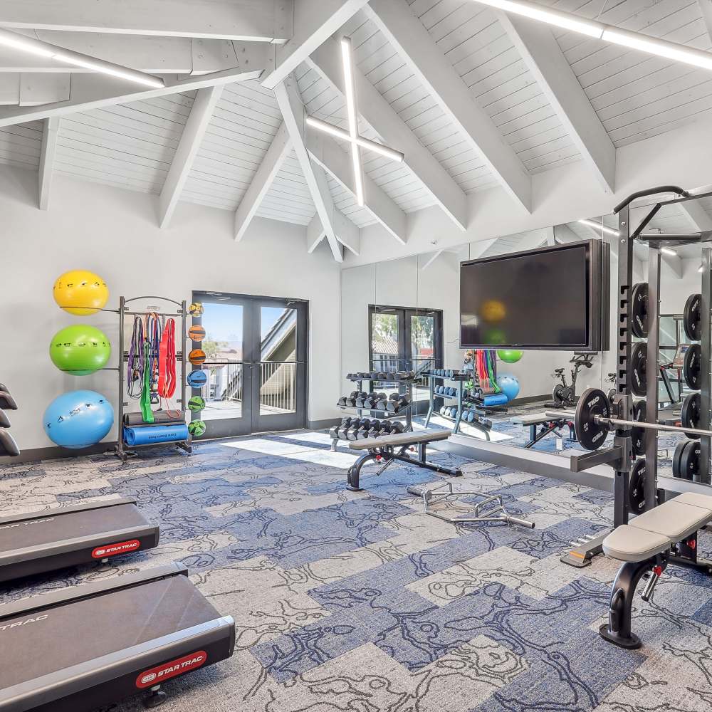 Fitness center with tv at Clifton on 7th in Phoenix. AZ