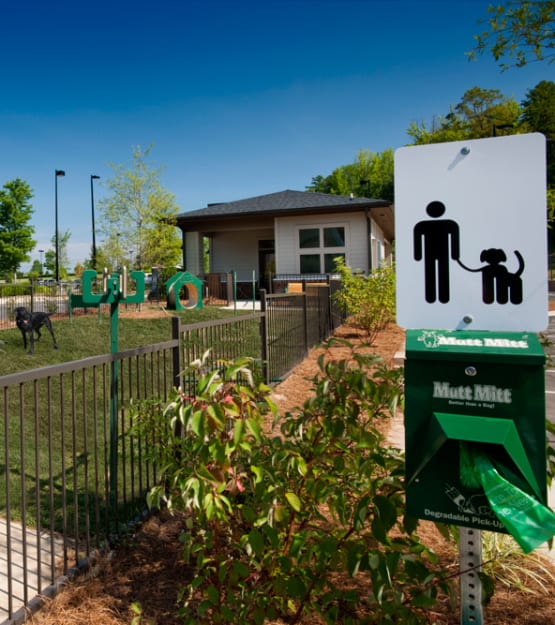 Onsite bark park at Celsius in Charlotte, North Carolina