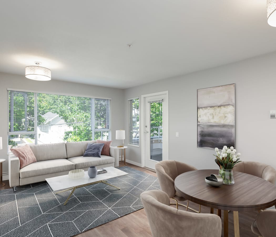 Large open living room at Larchway Gardens in Vancouver