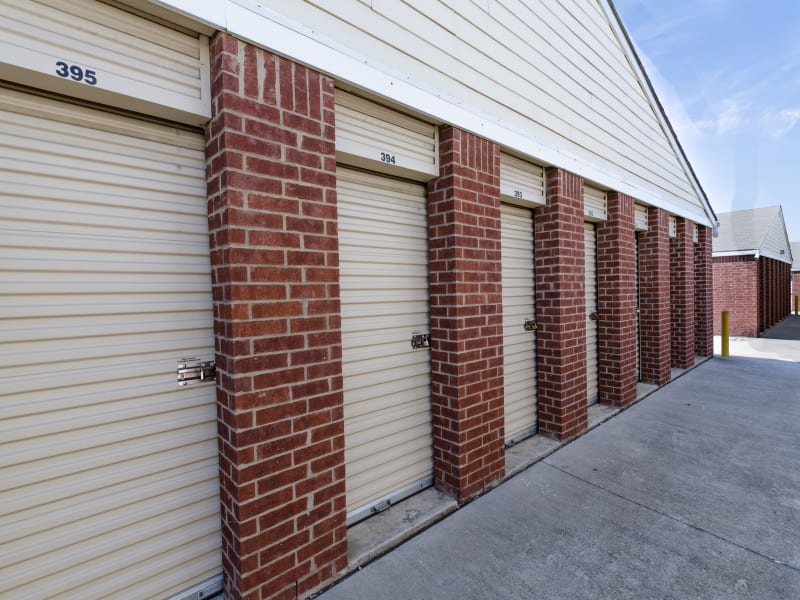 A row of storage units at U-Stor Walton Walker in Dallas, Texas
