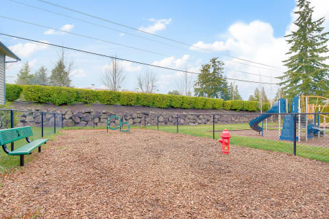Fenced in dog park at Copperstone Apartment Homes in Everett, WA