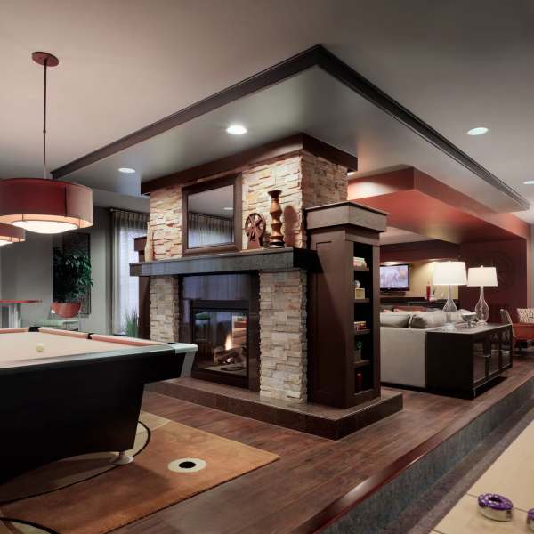 Clubhouse with billiards and shuffle board at Attain at Towne Place, Chesapeake, Virginia