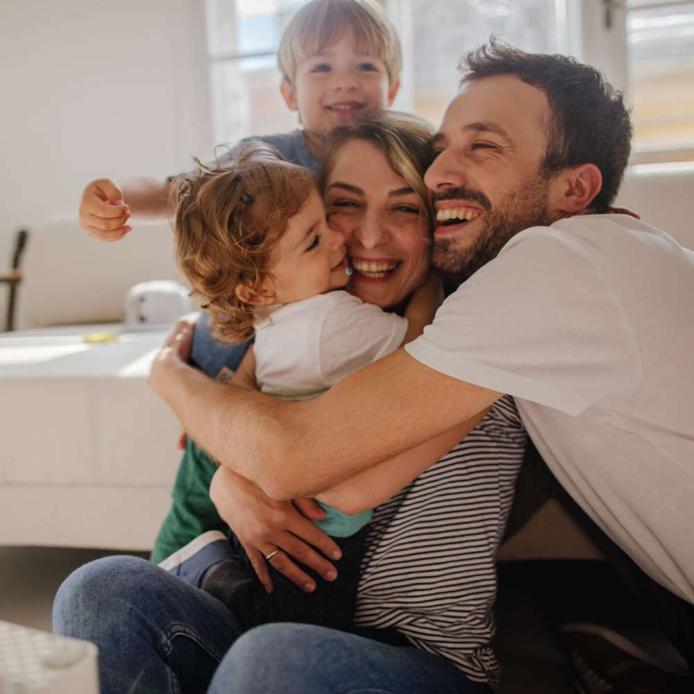 Happy family at Tribecca Pointe Apartments in Hurst, Texas