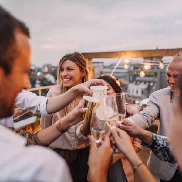 Group having drinks near Ascent Residential in Montgomery, Alabama