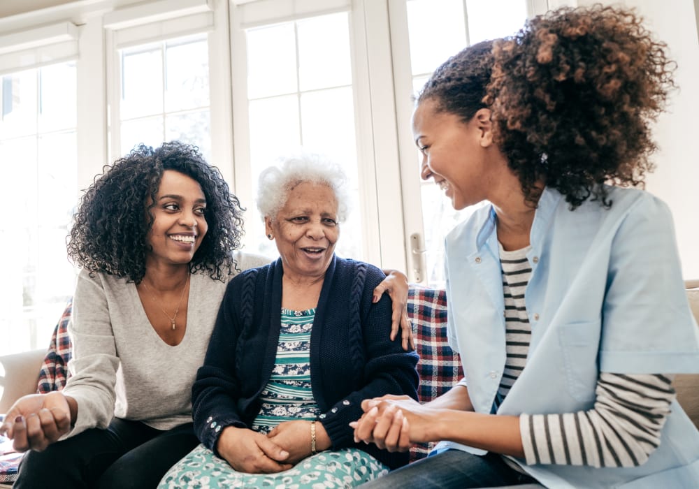 Mother, daughter, and grandmother together at Wood Glen Court in Spring, Texas