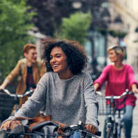 Residents exploring street at South 400 in Fort Worth, Texas