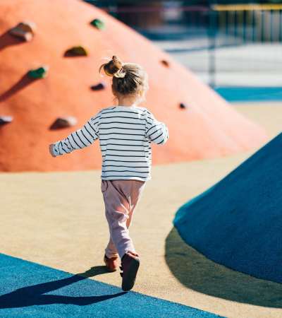 Kid at a park near Central Park in Park Forest, Illinois