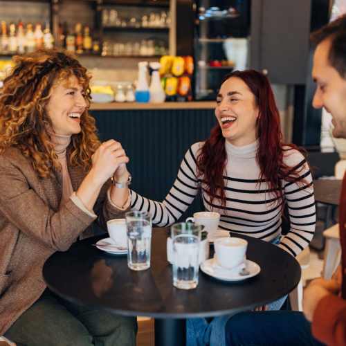 Residents enjoying coffee in a cafe near Thickett in Mt Pleasant, South Carolina