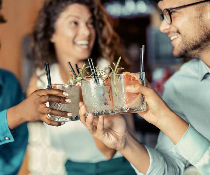 Residents enjoying their drinks at a place near Fox Chase Apartments in Fredericksburg, Virginia