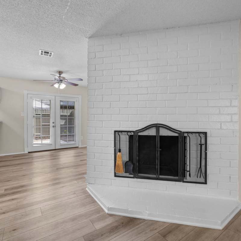 Wood burning fireplaces at Mango Tree Apartment Homes in Santa Ana, California