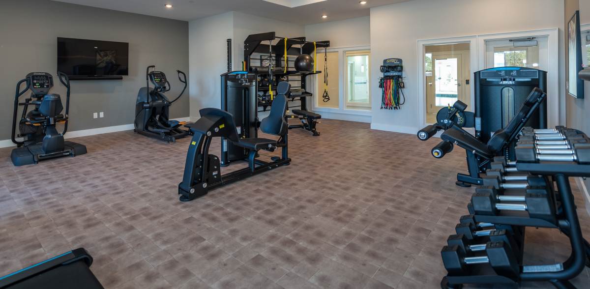 Fully equipped fitness center at Acclaim at the Hill, Fredericksburg, Virginia