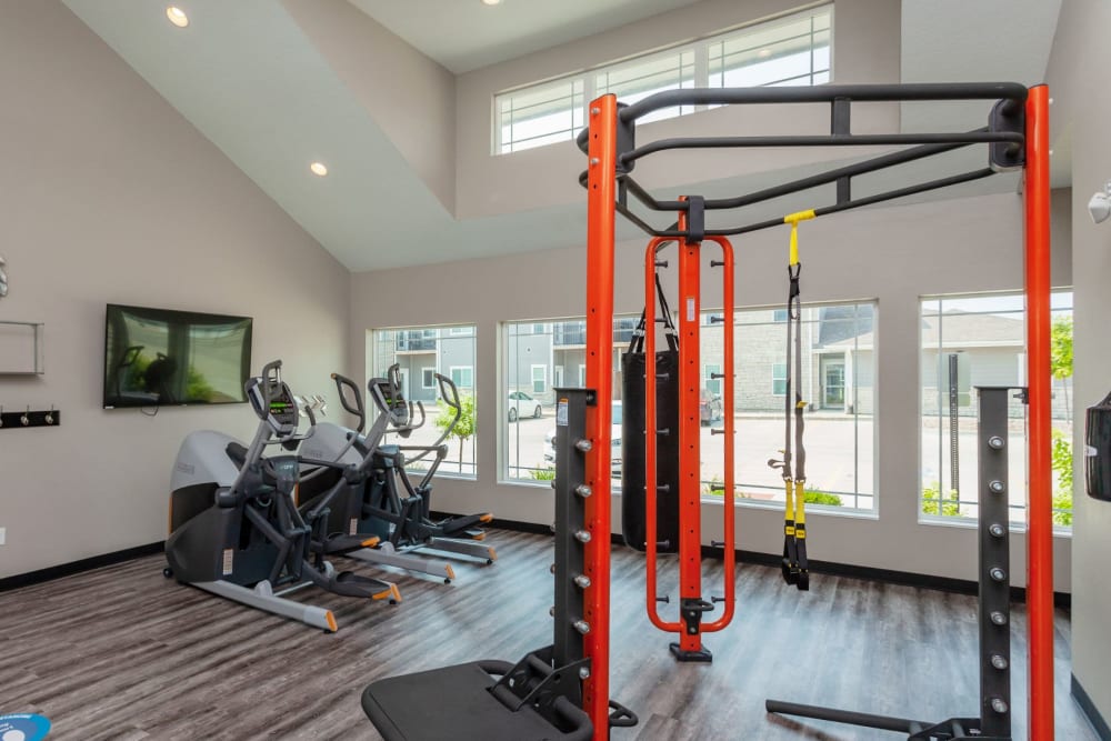 Friends working out together at Autumn Ridge in Waukee, Iowa