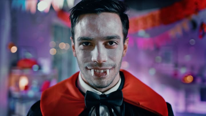 Man dressed as vampire