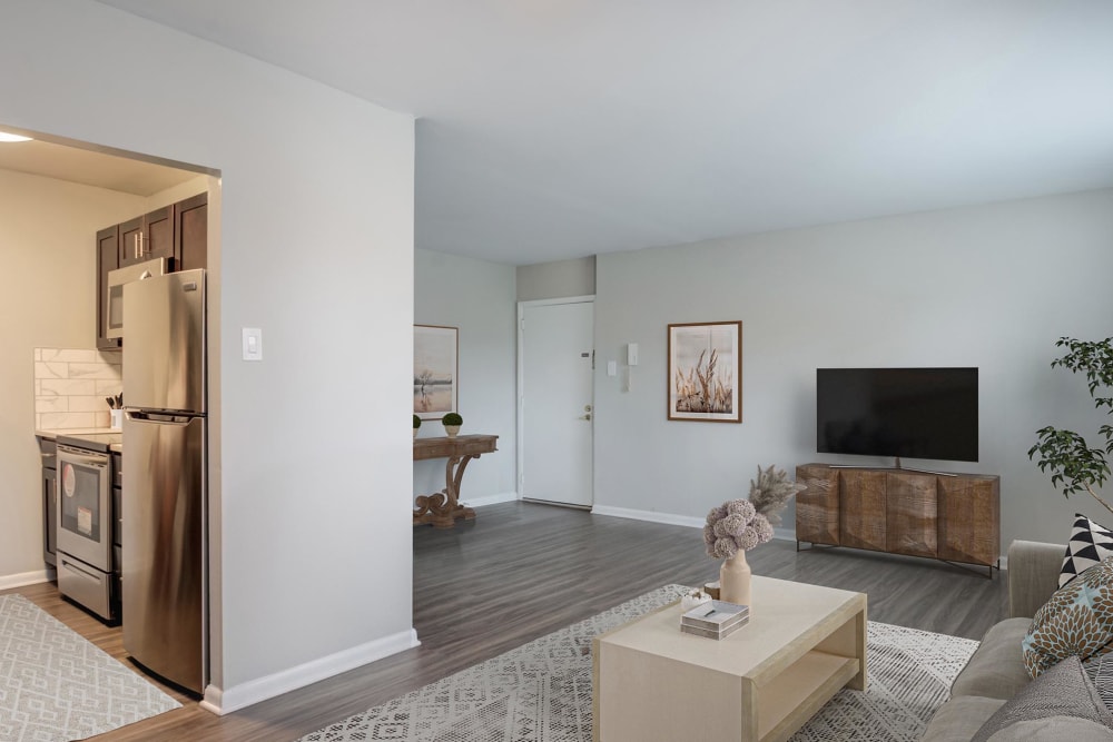 Model living room at The Addison, North Wales, Pennsylvania