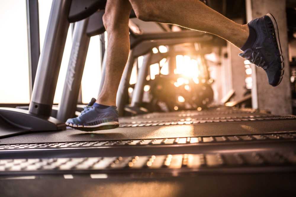 Residents running on treadmills at Arbors at Cahaba River in Birmingham, Alabama