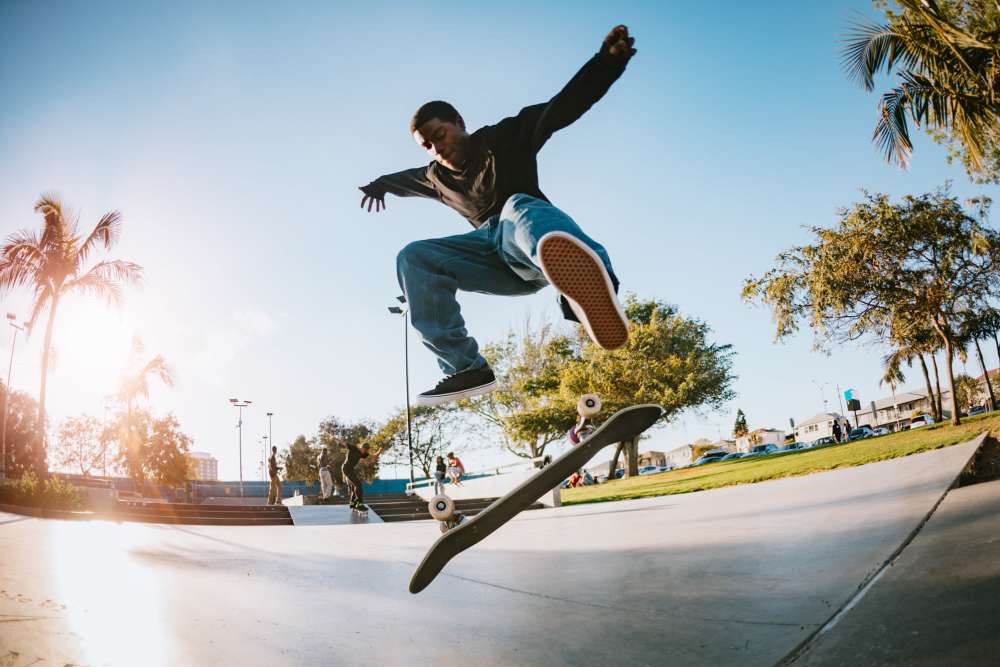 Resident skating near CERU in Boca Raton, Florida