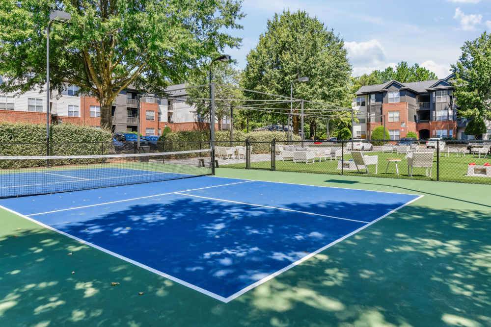 Exterior pickle ball court at Wesley in Raleigh, North Carolina