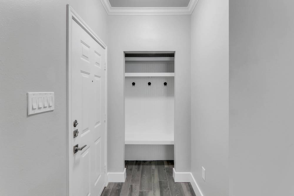 Closet of an apartment at Wesley in Raleigh, North Carolina